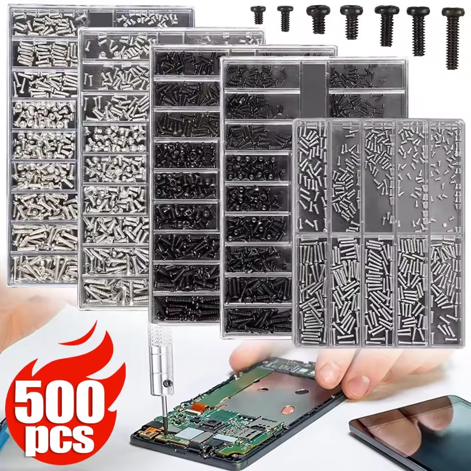 Electronics Repair Book - 500개 노트북 나사 세트 교체용 18가지