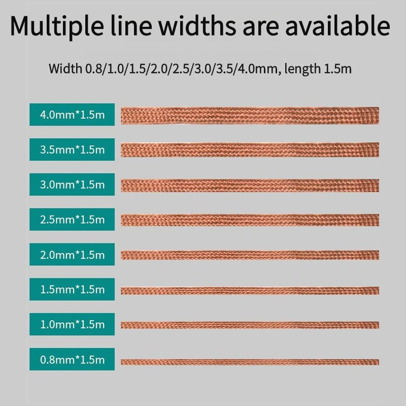 0.8-4mm 1.5M 디솔더링 브레이드 솔더 리무버  - Solder Wick Braid 리뷰 및 가격