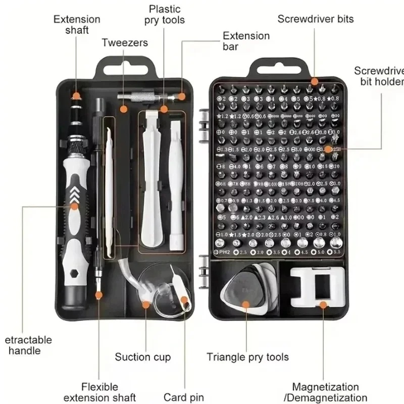 115 in 1 다기능 드라이버 세트 전자 수리 도구  - Electronic Repair Tutorial 리뷰 및 가격